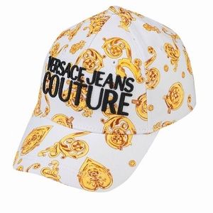 Versace jeans couture macro logo embroidered hat cap